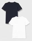 Champion 2 Legacy Basic C-Logo short sleeve boy's t-shirt 306023 WW001 WHT/NNY white blue