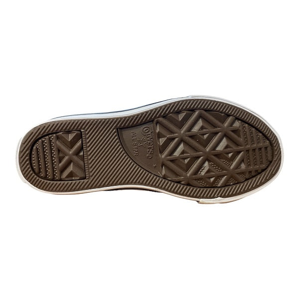 Sneakers Converse Chuck Taylor All Star 372884C bianche per bambini con laccio elastico, vista laterale/frontale/suola