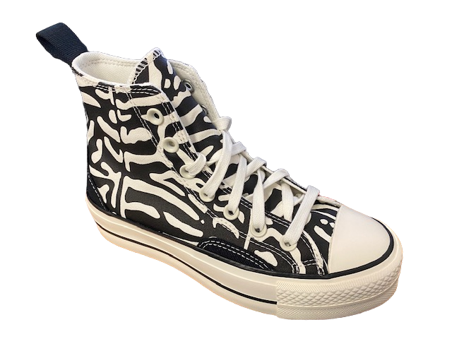 Converse Chuck Taylor All Star Lift HI women&#39;s high wedge sneaker shoe A03713C black beige