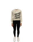 Champion Tuta da ragazza Felpa e Legging 404497 WW001 WHT/NBK white-black