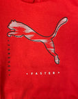Puma felpa da bambino con cappuccio stampa logo grande 846887 11 rosso