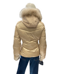 Yes Zee Women's quilted jacket with detachable vest with hood and faux fur J016QV00 0222 beige