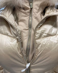 Yes Zee Women's quilted jacket with detachable vest with hood and faux fur J016QV00 0222 beige