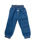 Hangar93 Children's trousers in light denim with elastic at the bottom and waist Z2662B BLU03 blue
