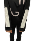 Hangar93 Boy's tracksuit in brushed cotton with crew-neck sweatshirt and trousers with elasticated hem Z2771J NER01 black