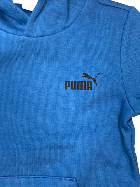Puma Felpa da ragazzo con cappuccio e mini logo ESS Tape Hoodie FL B 848818 17 Lake Blue
