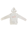 Puma Girls' sweatshirt with hood and pouch pocket ESS+ 2 large logo print 670310 12 white pink