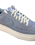 Nike scarpa sneakers con zeppa Court Vision Alta Leather DM0113 400 celeste polvere bianco