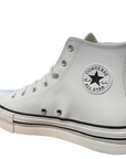 Converse sneakers alta in pelle sintetica con zeppa Chuck Teylor All Star Eva Lift HI A02486C bianco-nero
