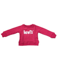 Levi's Kids Girls' Lightweight Crewneck Sweatshirt Poster Logo 4EF955 A5F raspberry sorbet