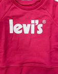 Levi's Kids Girls' Lightweight Crewneck Sweatshirt Poster Logo 4EF955 A5F raspberry sorbet
