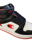 Champion Children's high shoe with lace and strap Rebound 2.0 Mid S32413 KK003 black-navy-red