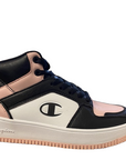 Champion Scarpa sneakers alta da donna Rebound 2.0 Mid S11471 KK001 nero bianco rosa