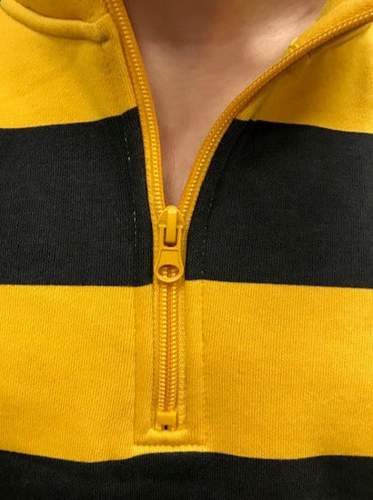 Santa Cruz men&#39;s striped half-zip sweatshirt Mini Screaming Hand SCA-CRW-070 yellow