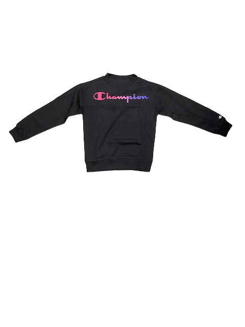 Champion Girls&#39; crewneck sweatshirt with colorful print 404514 KK001 black