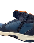 Lotto boys' high sneakers with elastic lace and velcro Rocket AMF Mid CL S 218154 6Y3 ocean blue-dark blue