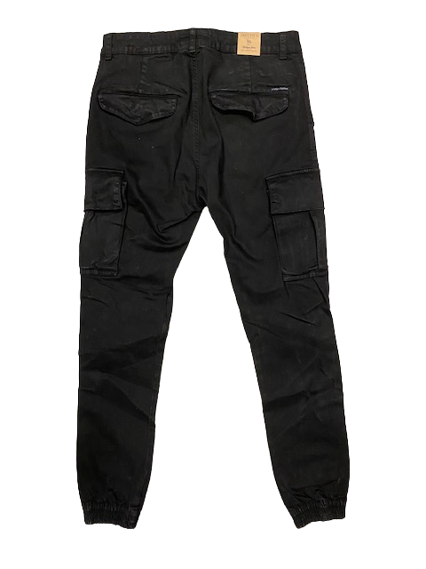 Smithy&#39;s Trousers with big pockets and elastic at the bottom 803 black