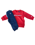 Champion Tuta Sportiva Bimbo Girocollo Egagy American Classic Ultra light in cotone garzato 306455 RS005 rosso-blu