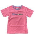 Champion Legacy C-Color Logo girl's short sleeve t-shirt 404670 PS074 pink 