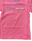 Champion T-shirt manica corta da ragazza Legacy C-Color Logo 404670 PS074 rosa
