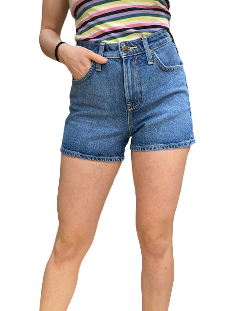 Shorts De Mezclilla Para Mujer Lee – Corte Delgado, Con Cierre De Cremallera Y Botón, 67% Algodón, 32% Lyocell