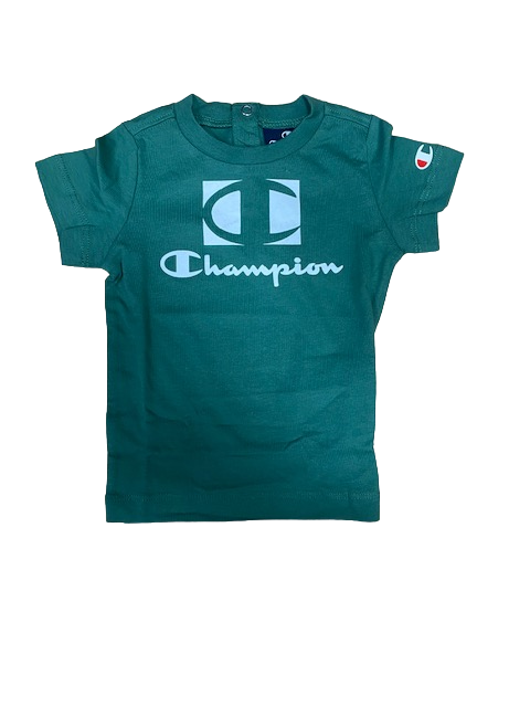 Champion children&#39;s outfit Legacy t-shirt and shorts 306379 GS108 FOLI green blue