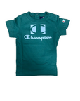Champion children's outfit Legacy t-shirt and shorts 306379 GS108 FOLI green blue