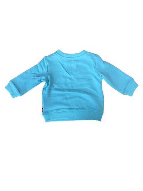 Levi&#39;s Kids Lightweight children&#39;s sweatshirt in French Terry Batwing 6E9078-E2D pastel turquoise