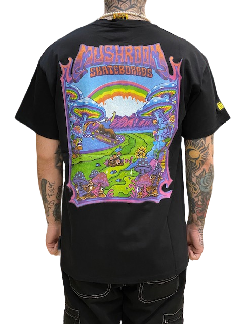 Mushroom Men&#39;s short sleeve cotton t-shirt 12036-01 black