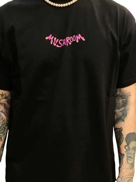 Mushroom Men&#39;s short sleeve cotton t-shirt 12000-01 black