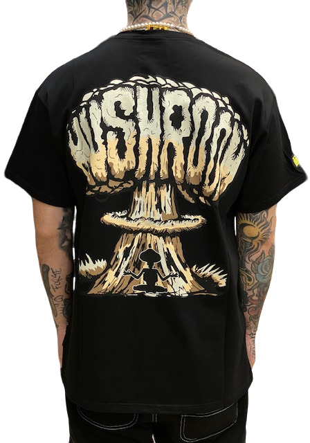 Mushroom Men&#39;s short sleeve cotton t-shirt 12038-01 black