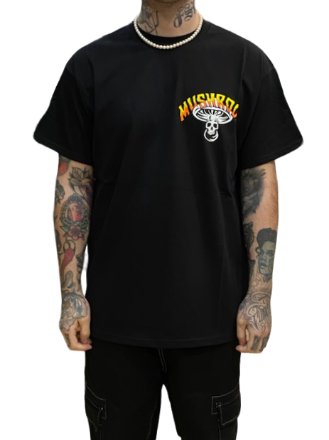 Mushroom Men&#39;s short sleeve cotton t-shirt 12024-01 black