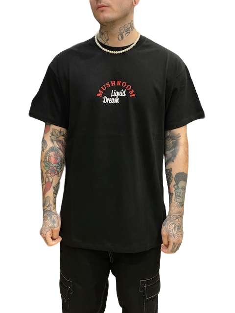 Mushroom Men&#39;s short sleeve cotton t-shirt 12037-01 black