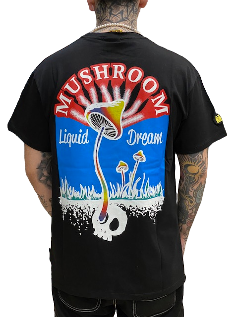 Mushroom Men&#39;s short sleeve cotton t-shirt 12037-01 black