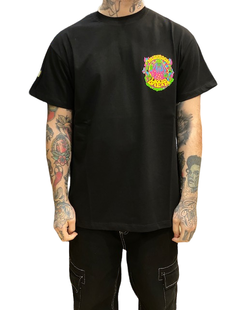 Mushroom Men&#39;s short sleeve cotton t-shirt 12028-01 black