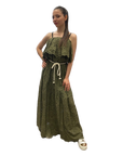 Yes Zee Boho women's long dress A427 0905 1539 military green