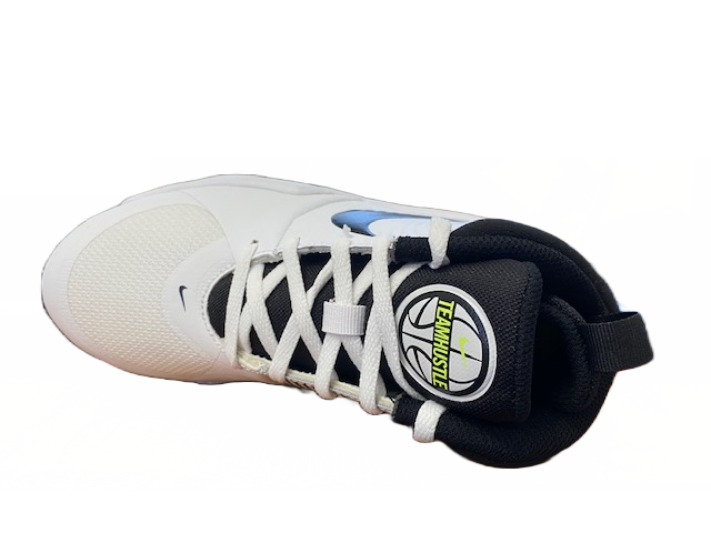 Nike Team Hustle 9 AQ4224 100 white black boys basketball shoe