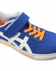 Asics children's sneakers shoe with elastic lace and velcro Aaron C6B7N 4901 blue-orange