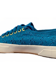 Superga women's sneakers in broderie anglaise satin 2750 S008C40 D33 teal