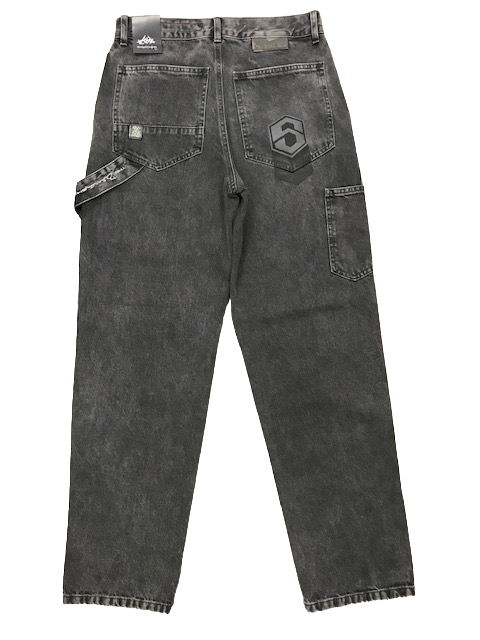 The Blue Skin Pantalone Jeans Baggy Slim Workwear Command-B BLAK OMS nero