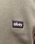 Obey Men's Sweatshirt Mini Box Logo Crew Specialty Fleece 112480100 thyme
