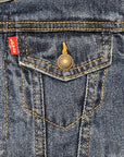 Levi's giubbotto da ragazzo con pelliccia sintetica interna Sherpa Trucker 9EB220-MAG-LW blu medio