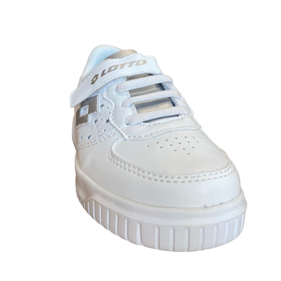 Lotto sneakers con strappo da bambina Venus 1 AMF 219415 1VQ white-silver metal 2