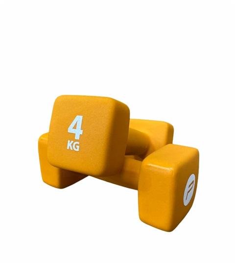 Set manubri in neoprene Pure 2Improve 2x4kg colore arancione antiscivolo per allenamento professionale e bodybuilding, modello P2I201420 top di gamma