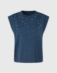Pepe jeans sleeveless t-shirt with Morgana studs PL505425 594 dulwich 