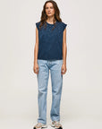 Pepe jeans sleeveless t-shirt with Morgana studs PL505425 594 dulwich 