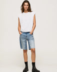 Pepe jeans sleeveless t-shirt with Morgana studs PL505425 800 white 