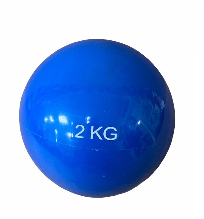 Palla appesantita da yoga Contes 2kg colore blu con superficie anti-slip per yoga avanzato, pilates terapeutico e riabilitazione funzionale