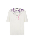 Phobia White unisex t-shirt with fuchsia gray purple lightning PH00108PUGRFU 