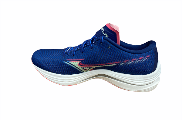 Mizuno scarpa da corsa da uomo Wave Rebellion J1GC211783 blu chiaro-rosa